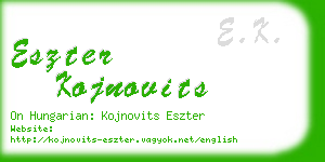 eszter kojnovits business card